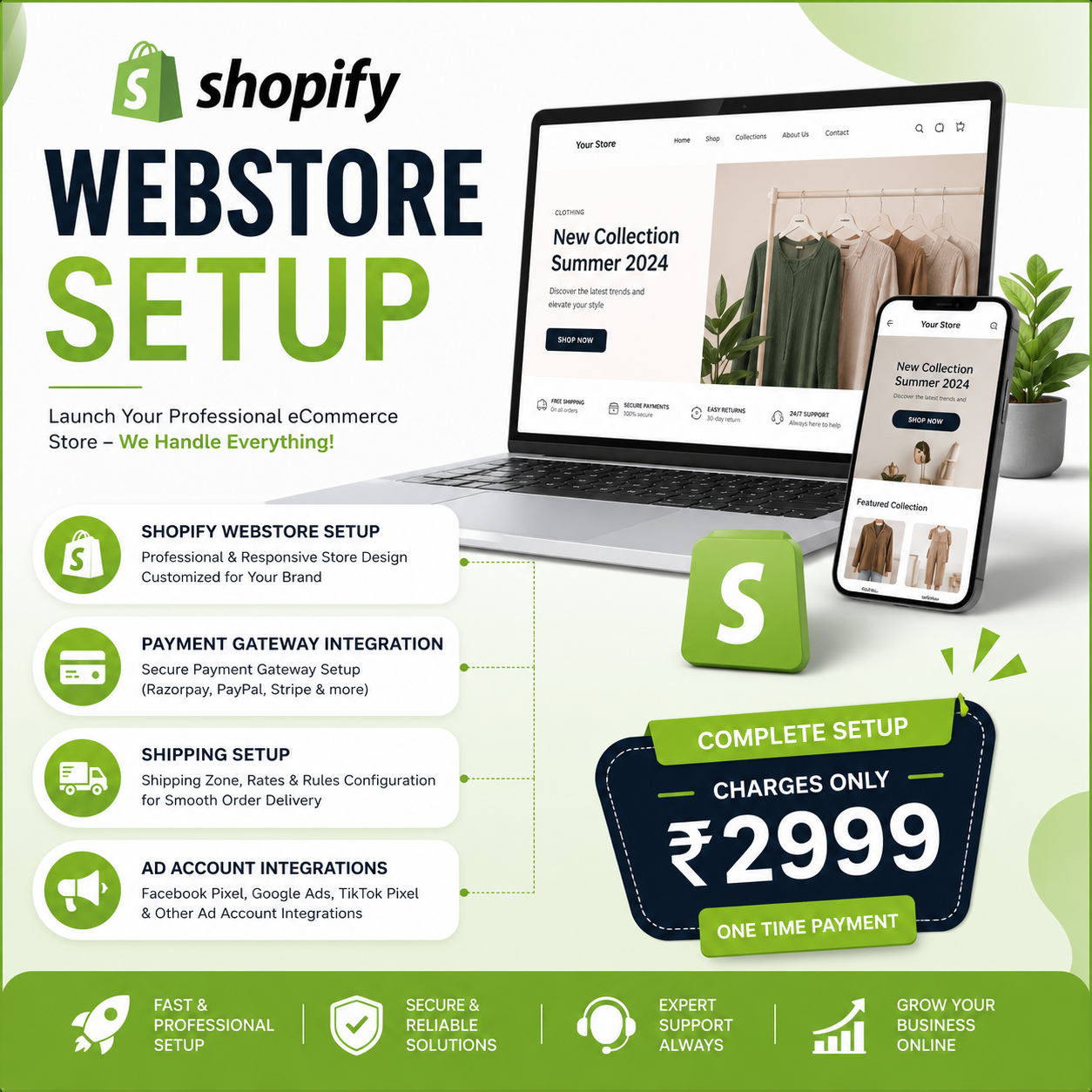 Professional Shopify Store Setup Service | Complete Shopify Website Design & Launch – Ready to Sell