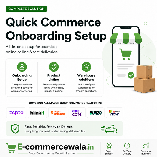 All Major Indian Quick Commerce Account Setup | Up to 50 Product Listings | Inventory Management | Store Setup | Only ₹9,999